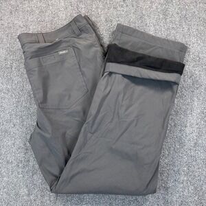 Eddie Bauer Fleece Lined Tech Pants Men's 40x30 Gray Hiking Outdoors Camping